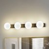Kúpeľňové nástenné svietidlo Lucande LED Myrra, čierne, sklo, 60 cm, IP44 - 10020129