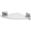 X-SQUARE sklenená polica rohová, štvrťkruhová 200x200mm, chróm/mliečne sklo XQ009-01