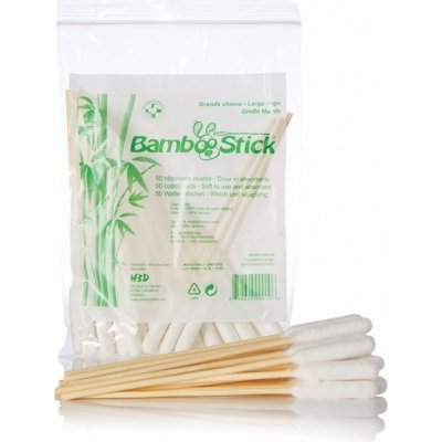 Bamboo Stick Tyčinky vatové pro čištění uší psů 50ks