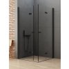 New Trendy New Soleo Black sprchovací kút 100x90 cm štvorcová čierna matné/priehľadné sklo D-0235A/D-0240A