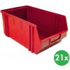 ArtPlast Plastové boxy BASIC, 205 x 335 x 149 mm, 21 ks, červené