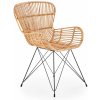 HALMAR Jedálenská stolička K-335 čierna/rattan ratanové 61 cm x 90 cm x 63 cm