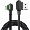 Mcdodo CA-5280 Uhlový USB na Micro USB LED, 3m, černý