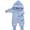 Detský pletený overálok s odopínacou kapucňou - baby blue 80/86 (12-18m)