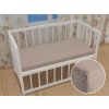 Detské froté napínacie prestieradlo do postieľky FR-027 Sivohnedé 70 x 140 x 10 cm - do postieľky