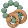 New Baby detské silikón hryzátko s guľôčkami zelená