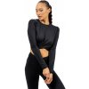 Nebbia Crop top s dlouhým rukávem ELEVATED 468 černý