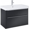 Kúpeľňová skrinka s umývadlom Jika Cube 82,5x62x44 cm čierna mat H40B2344023532