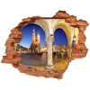 Diera 3D v stene nálepka Krakov, poľsko 90x70 cm