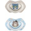 Canpol babies Sada symetrických silikónových cumlíkov Light touch 18m+ BONJOUR PARIS modrý