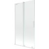 Mexen Velar L, 2-krídlová posuvná vaňová zástena 100 x 150 cm, 8mm číre sklo, biely profil, 896-100-003-01-20
