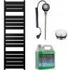 CERANO - Kúpeľňový elektrický radiátorový set Arturo - WIFI - 900W - čierna matná - 1600x500 mm