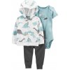 Carter's set 3dielny mikina tepláky body kr. rukáv Blue Dino chlapec LBB