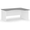 Ergonomický kancelársky písací stôl PRIMO WHITE, 160x120 cm, pravý, biela/grafit