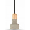 V-TAC Betónová závesná lampa (3 farby), Sivá