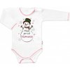 Baby Nellys Body dlhý rukáv Moje prvé Vianoce Snehuliak biele