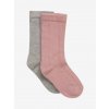 Minymo Podkolienky Pointelle Light grey Melange 2 pack