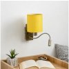 Brilagi-LED Flexibilná nástenná lampa NUBILA 1xE27/25W/230V + LED/3W mosadz/žltá BG1557+BG2452 + záruka 3 roky zadarmo