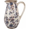 Clayre & Eef Dekoratívny keramický džbán s modrými kvetmi Blusia - 17*13*22 cm - Clayre & Eef