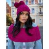 Fashionweek Dámsky zimný set čiapka + šál komin NB1027 Farba: fuchsia, Veľkosť: Universal