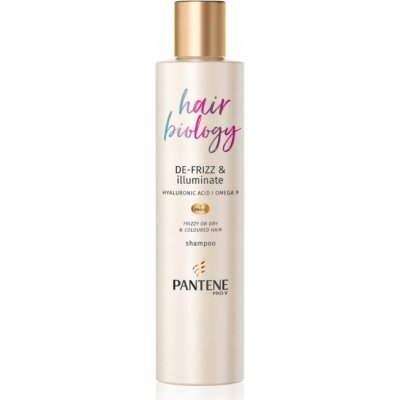 Pantene Hair Biology De-frizz & Illuminate Vyhladenie vlasov a rozjasnenie farby Šampón 250 ml