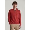 SVETER GANT COTTON TEXTURED HALF ZIP IRON RED