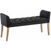 Design-Shop Lavica Cleopatra Chaiselongue látka, nohy antik svetlé - Tmavo sivá