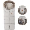 PETITE&MARS Set zimný fusak Arctic 4v1 + rukavice na kočík Furry Champagne Shower