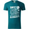 1977 v kocke - Tričko z organickej bavlny - S ( Petrolejová )