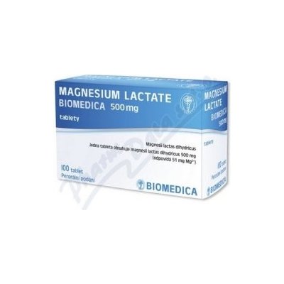 Magnesium lactate 500 mg tabliet nob.100 x 500 mg