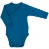 Dojčenské bavlnené body s bočným zapínaním dlhý rukáv Nicol Ivo modrá 62 (3-6m)