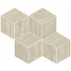 PRESTIGIO TRAVERTINO Beige Mosaico Cube 30,4x35,2cm Lucido Rett.