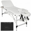 tectake 401046 3 zónové masážne lehátko s 5cm polstrovaním a hliníkovým rámom - biela