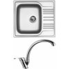 Set Sinks (dřez Star 580 V 0,6 mm, matný + baterie Evera Chrom) ST580VEVCL