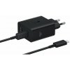 EP-T5020XBE Samsung Dual USB-C 50W cestovná nabíjačka + USB-C dátový kábel Black