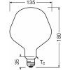 OSRAM LED Vintage 1906 Big Apple E27 7,3W 2700K matná stmievateľná - 4058075836204