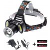 HEADLIGHT 18650 Vysoko svietivá LED čelovka CREE T6 + COB, nabíjateľná