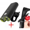 LED bicyklové svietidlo Gaciron V9D-1600, USB nabíjateľný, USB Powerbank + darček zadné svetlo W07R