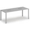 Stôl PRIMO INFINITY 2000 x 900 x 750, sivá + 2x stolná zásuvka TYP III, strieborná