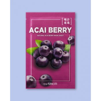 The Saem Natural Acai Berry Mask Sheet Тextílna maska s výťažkom z bobúľ 21 ml