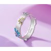 For Silver Prsteň s farebnými kvetmi - Striebro 925 Velikost prstenu: 57mm