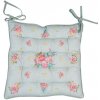 Clayre & Eef Zelený bavlnený podsedák s výplňou s kvetmi Cheerful Birdie - 40*40 cm - Clayre & Eef