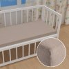 Detské froté napínacie prestieradlo do postieľky FR-027 Sivohnedé 70 x 140 x 10 cm - do postieľky