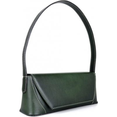 Kožená kabelka ručne tieňovaná v zelenej farbe