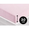 Froté napínacie prestieradlo na vysoký matrac FR-032 Púdrovo ružová 180 x 220 - výška 30 cm