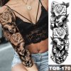 REBELULU Vodeodolné dočasné tetovačky pre ženy Dočasné tetovanie Ruža Tvár Pergamen Hodiny Tattoo Sticker Waterproof Tattoo Body Art Arm Fake Tattoo Men Women
