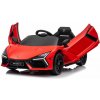 JOKO Elektrické autíčko Lamborghini Revuelto, kožené sedadlo, penové kolesá, FM rádio, červené