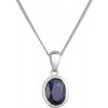 Strieborný náhrdelník s pravým minerálnym kameňom tmavo modrý 12087.3 dark sapphire