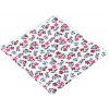 Quentino Bílý pánský kapesníček s vínově růžovými kvítky PKSBA03