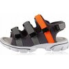 Sandále šedé oranžové, ľahké, chlapčenské, profilované, športové, suchý zips 29